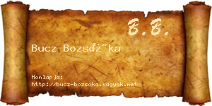 Bucz Bozsóka névjegykártya